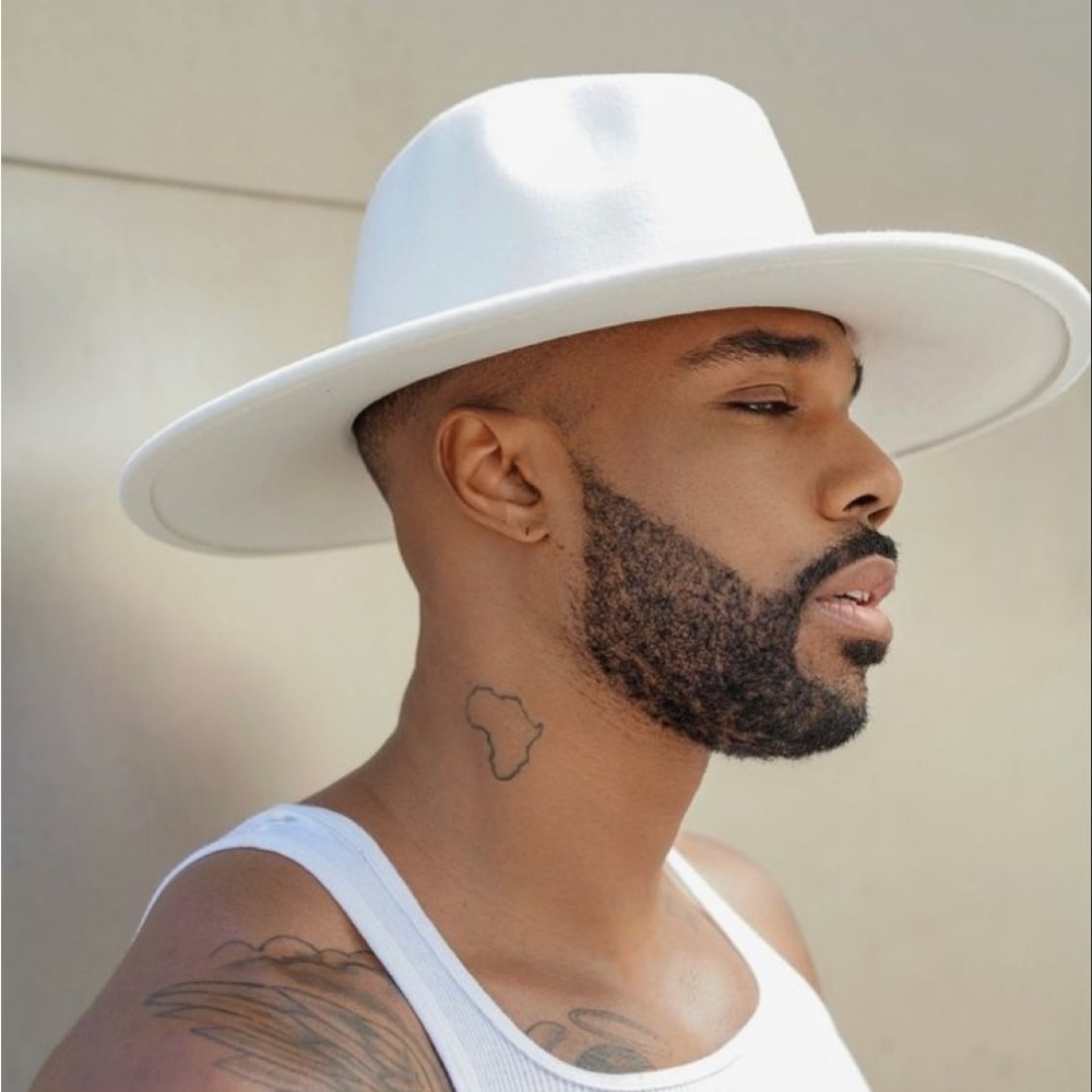Crisp White with Red bottom Fedora Hat